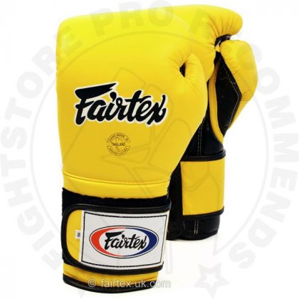 Fairtex BGV9 Mexican Style Boxing Gloves Yellow-Black