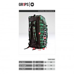 Grips Camo Duffel Backpack Size Chart
