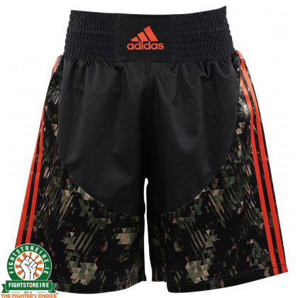 Adidas Camo Boxing Shorts - Black/Orange