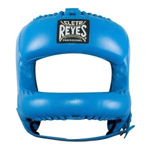 Cleto Reyes Redesigned Leather Headguard with Nylon Face Bar - Blue