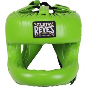 Cleto Reyes Redesigned Leather Headguard with Nylon Face Bar - Citrus Green
