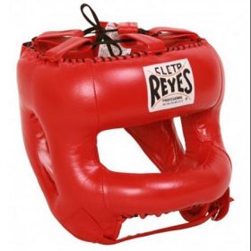 Cleto Reyes Redesigned Leather Headguard with Nylon Face Bar - Red