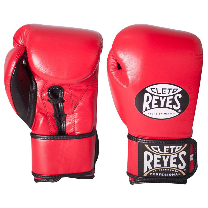 Cleto Reyes Universal Sparring Boxing Gloves Black Hybrid Velcro Lace Gloves 