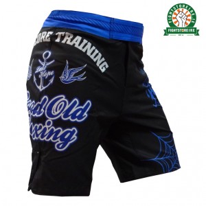 Hardcore Training Good Old Boxing MMA Shorts - Black/Blue