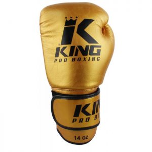King Muay Thai Leather Gloves - Gold