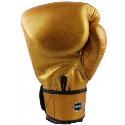 King Muay Thai Leather Gloves - Gold