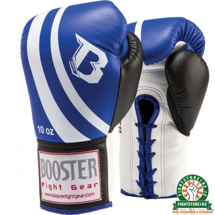Booster Pro Lace Up Boxing Gloves - Blue/White