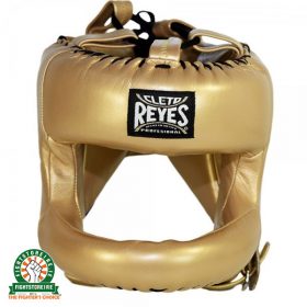 Cleto Reyes Redesigned Leather Headguard with Nylon Face Bar - Gold