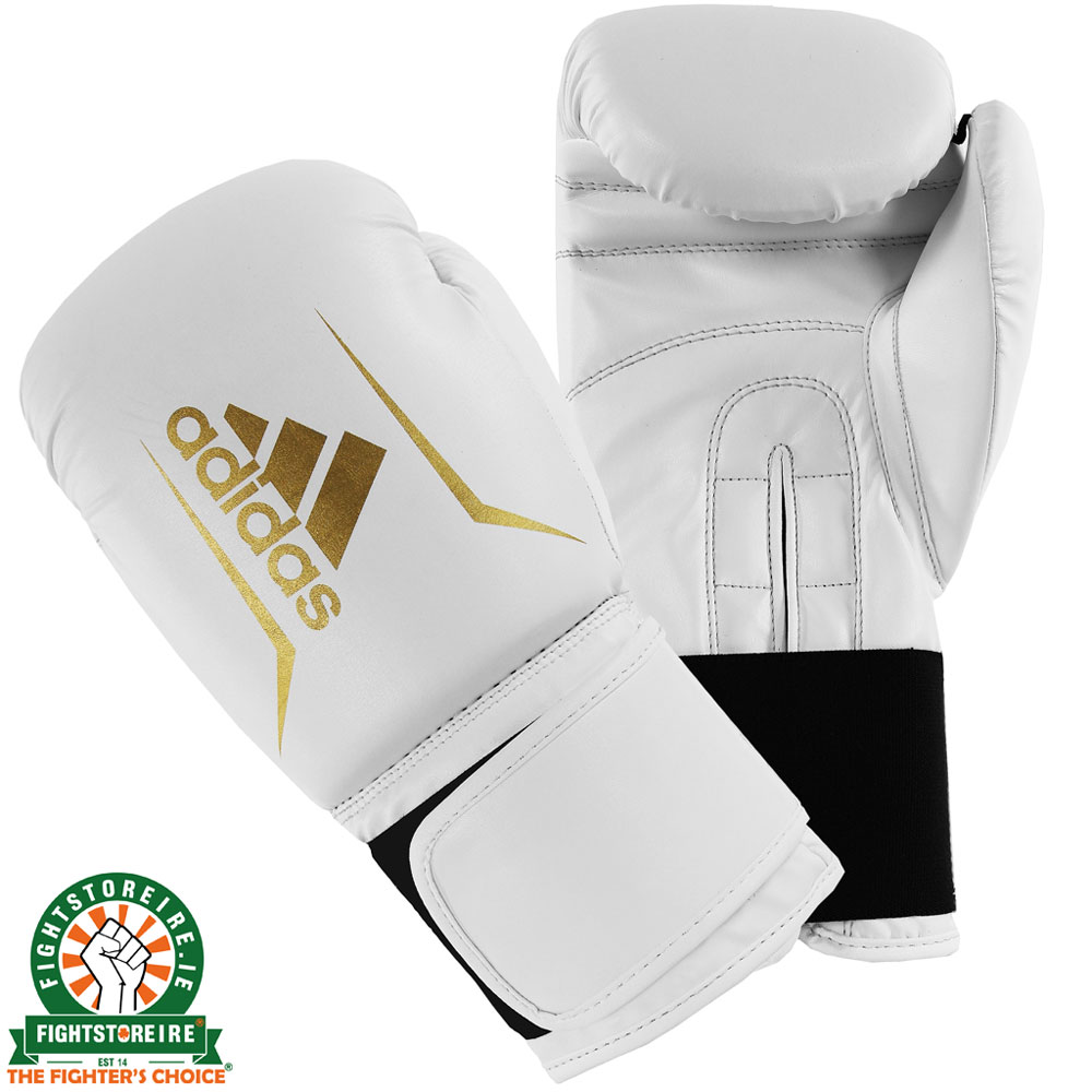 Adidas Speed 50 Boxing Gloves - White/Gold | Fight Store IRELAND
