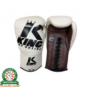 King Leather Lace Up Gloves - Cream/Brown
