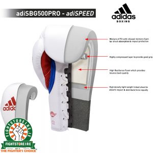 Adidas adiSpeed Limited Edition Lace Boxing Gloves - White/Green/Red