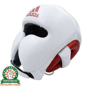 Adidas adiStar Pro Head Guard - White/Red | Fightstore IRELAND