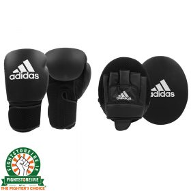 Adidas Adults Boxing Gloves And Focus Mitts Set