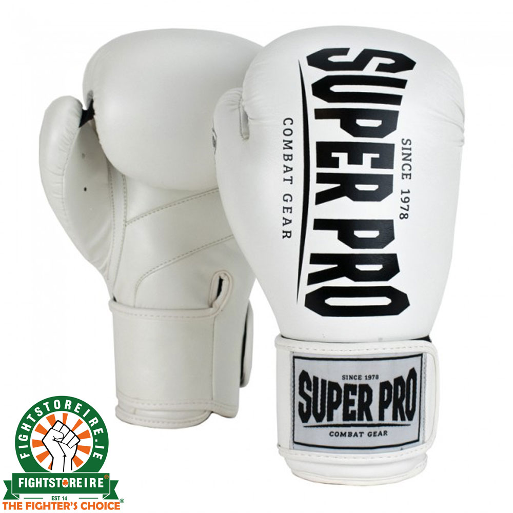 SIBIGA 16oz velcro White/Black  Real leather boxing gloves,muay thai,kickboxing 