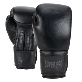 Super Pro Legend Leather Kickboxing Gloves - Black