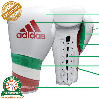 AdiSpeed ​​boxing gloves red white and green 