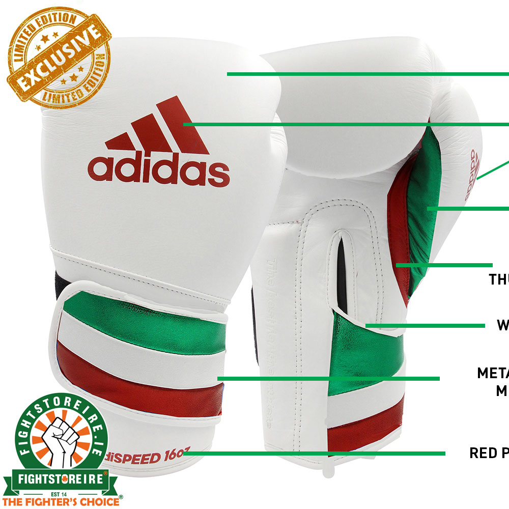 white and green AdiSpeed ​​boxing gloves red 