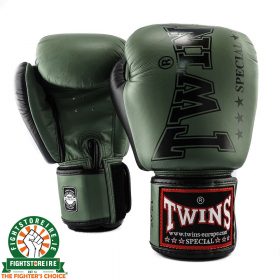 Twins BGVL 8 Thai Boxing Gloves - Olive Green/Black