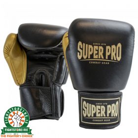 Super Pro Enforcer Leather Thai Boxing Gloves - Black