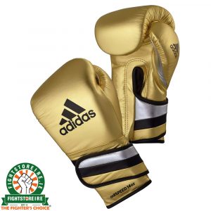 Adidas adiSpeed Velcro Metallic Gold Boxing Gloves