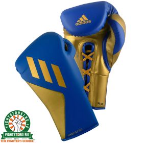 Adidas Speed Tilt 350 Lace Boxing Gloves - Blue/Gold