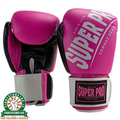 Super Pro Rebel Boxing Gloves - Black/Pink/White