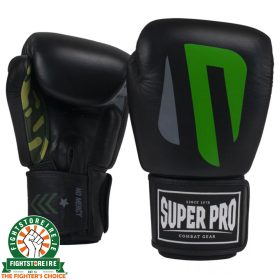 Super Pro No Mercy Leather Boxing Gloves - Black