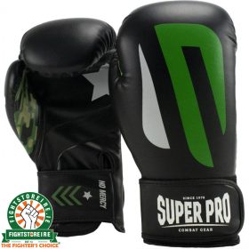 Super Pro No Mercy PU Boxing Gloves - Black
