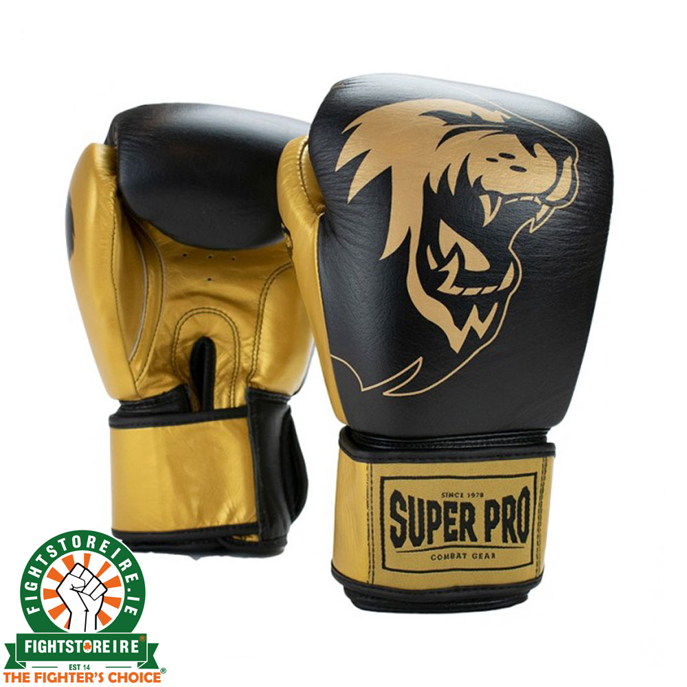 Super Pro Undisputed Leather Bag Gloves - Black/Gold
