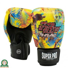 Super Pro Pattaya Leather Thaiboxing Gloves - Yellow