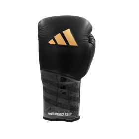 Adidas adiSpeed Lace Leather Boxing Gloves Black/Gold